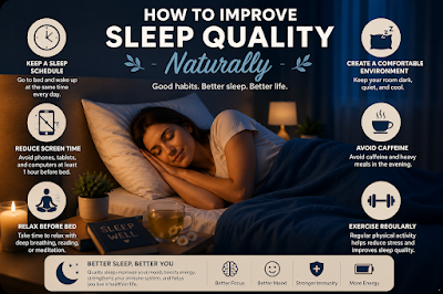How to Improve Sleep Quality Naturally Peaceful bedroom environment designed for healthy and natural sleep improvement.