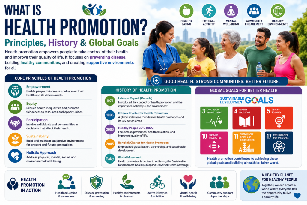 Healthcare professionals and community members promoting healthy lifestyles through education, preventive care, vaccination, nutrition, physical activity, and public health awareness.