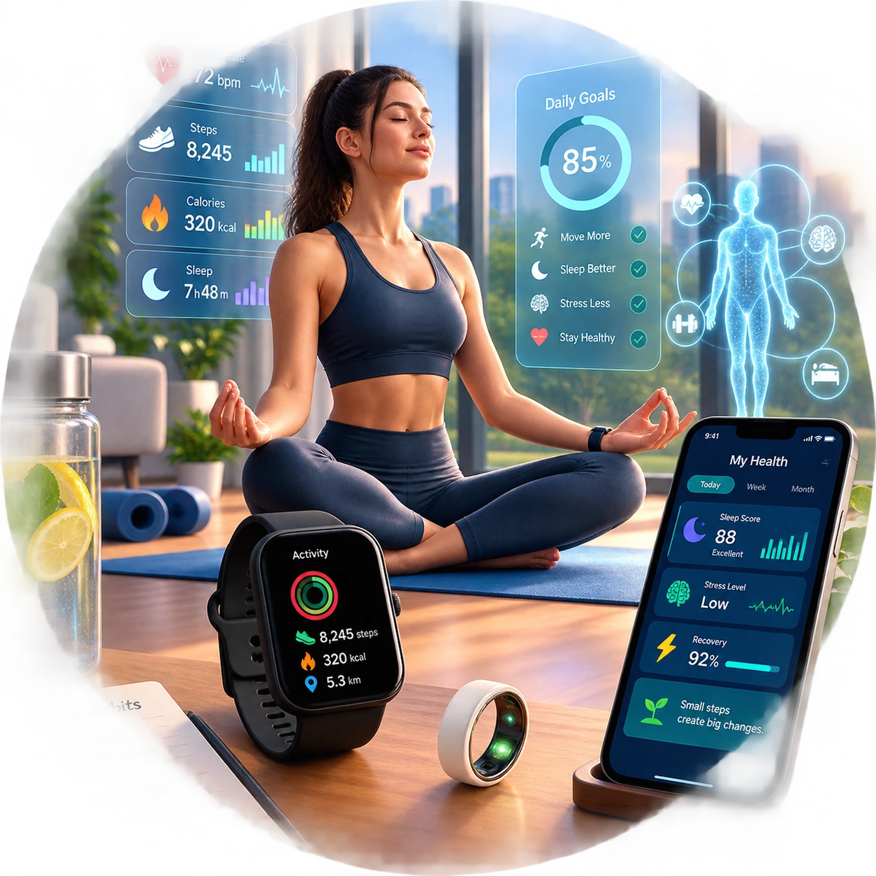 Health Tech smartwatch tracking physical activity